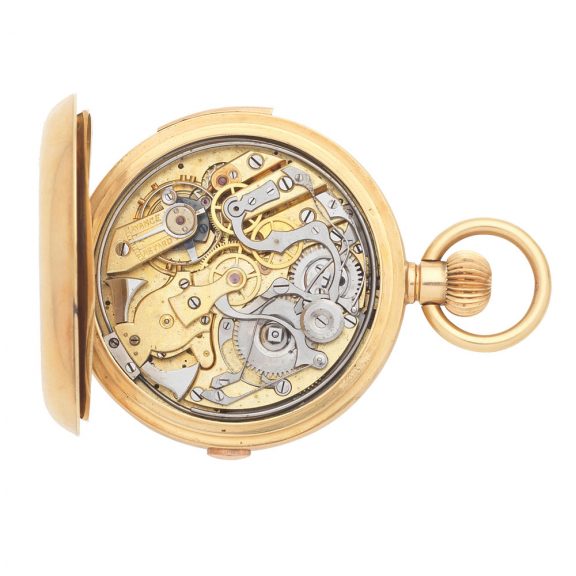 Swiss 18K gold quarter repeating lever chronograph Circa 1900 Swiss 18K gold quarter repeating lever chronograph Circa 1900