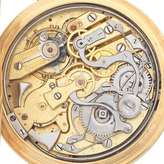 Swiss 18K gold quarter repeating lever chronograph Circa 1900 Swiss 18K gold quarter repeating lever chronograph Circa 1900