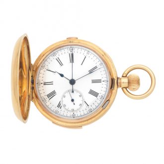 Swiss 18K gold quarter repeating lever chronograph Circa 1900