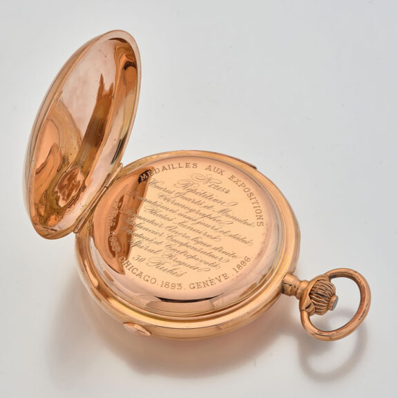 Swiss gold hunting cased astronomical watch Circa 1890 Swiss gold hunting cased astronomical watch Circa 1890