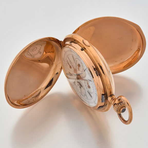 Swiss gold hunting cased astronomical watch Circa 1890 Swiss gold hunting cased astronomical watch Circa 1890