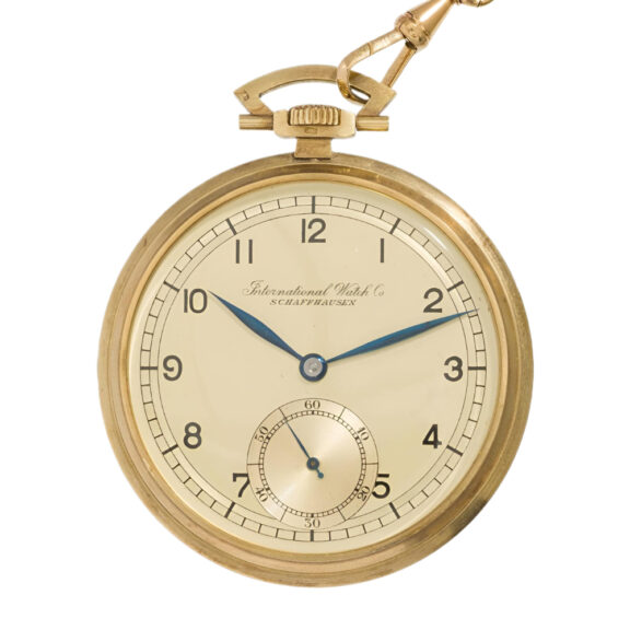 Swiss 14K gold open faced pocket watch with chatelaine Circa 1920 Swiss 14K gold open faced pocket watch with chatelaine Circa 1920