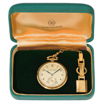 Swiss 14K gold open faced pocket watch with chatelaine Circa 1920