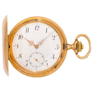Swiss 14K yellow gold full hunter pocket watch Circa 1900