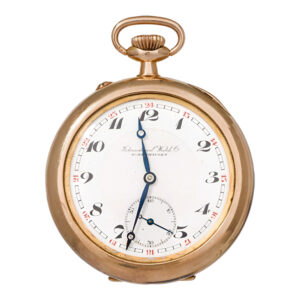 Swiss 14K yellow gold open faced pocket watch Circa 1920