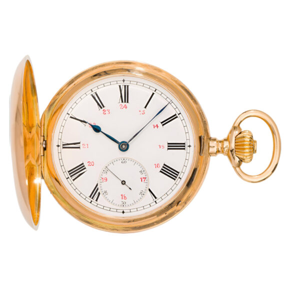 Swiss 14K yellow gold full hunter pocket watch Circa 1900 Swiss 14K yellow gold full hunter pocket watch Circa 1900