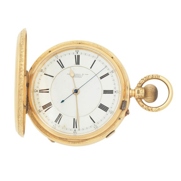 English 18k yellow gold hunting cased pocket watch Circa 1904