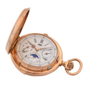 Swiss gold quarter repeating chronograph watch Circa 1890
