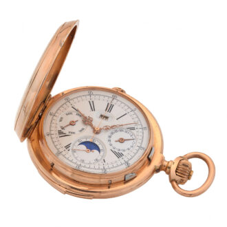 Swiss gold quarter repeating chronograph watch Circa 1890