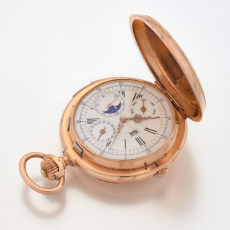Swiss gold quarter repeating chronograph watch Circa 1890