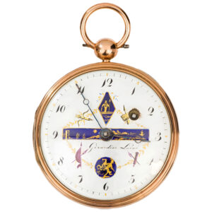 Swiss 14K yellow gold open faced pocket watch Circa 1827