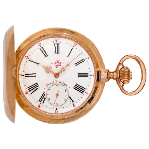 Swiss 14K yellow gold full hunter pocket watch Circa 1900