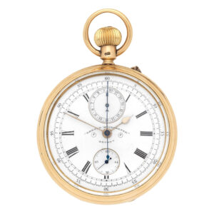 English 18 carat gold chronograph pocket watch Circa 1893
