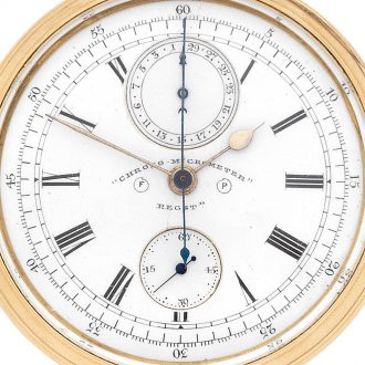 English 18 carat gold chronograph pocket watch Circa 1893