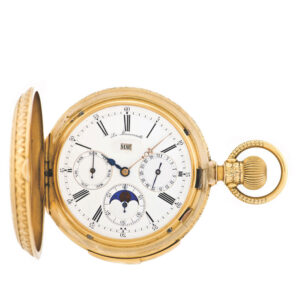 Swiss minute-repeating gold hunting cased pocket watch Circa 1880