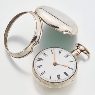 English rack lever watch in silver pair cases Circa 1809