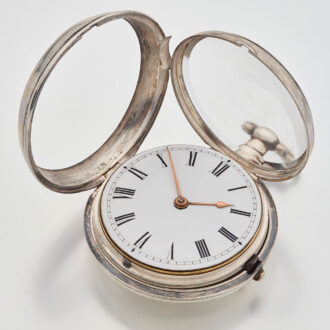 English rack lever watch in silver pair cases Circa 1809
