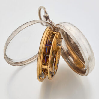 English rack lever watch in silver pair cases Circa 1809