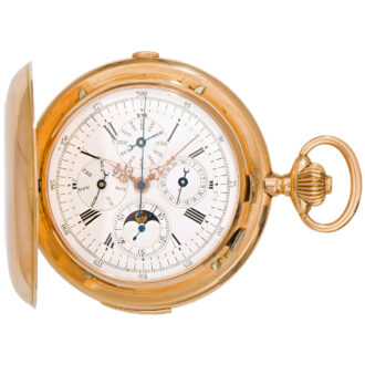 Swiss gold full hunter repeating chronograph watch Circa 1890