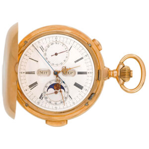 Swiss gold full hunter repeating chronograph watch Circa 1890