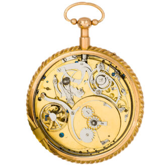 Swiss gold open faced repeating musical pocket watch Circa 1800