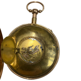 French gold repeating watch with concealed erotic scene Circa 1800 French gold repeating watch with concealed erotic scene Circa 1800