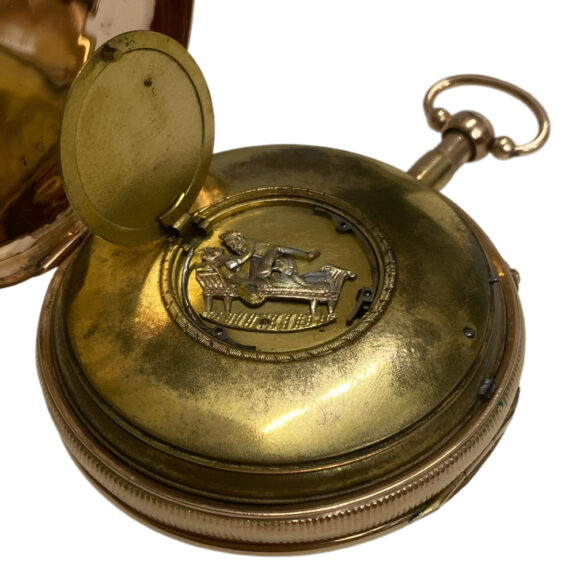 French gold repeating watch with concealed erotic scene Circa 1800 French gold repeating watch with concealed erotic scene Circa 1800