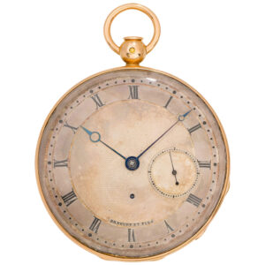 French 18K gold quarter repeating cylinder watch Circa 1820