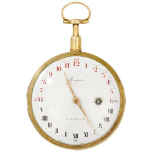 French gilded silver open faced verge pocket watch Circa 1800