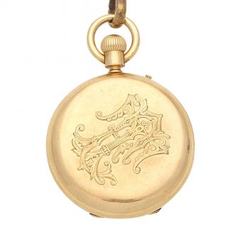 Small English 18K gold half hunter lever watch Circa 1883