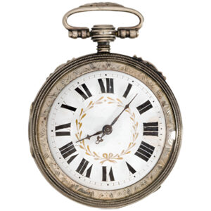 French silver open faced key wind pocket watch Circa 1790