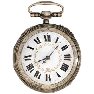 French silver open faced key wind pocket watch Circa 1790