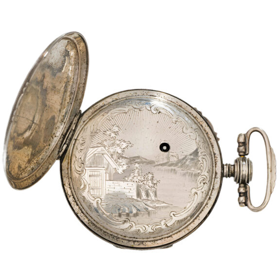 French silver open faced key wind pocket watch Circa 1790 French silver open faced key wind pocket watch Circa 1790