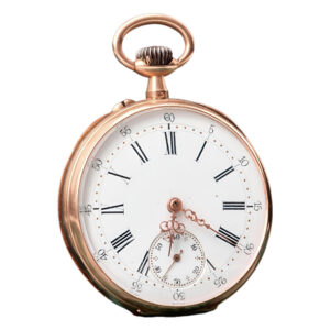 Swiss 18K rose gold open faced pocket watch Circa 1900