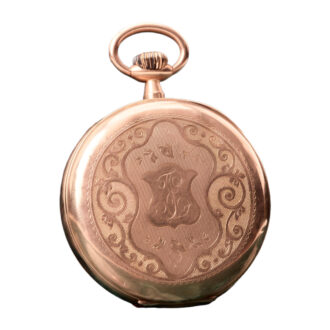 Swiss 18K rose gold open faced pocket watch Circa 1900