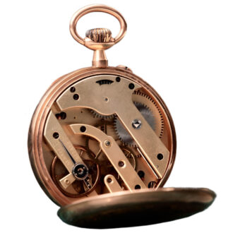 Swiss 18K rose gold open faced pocket watch Circa 1900