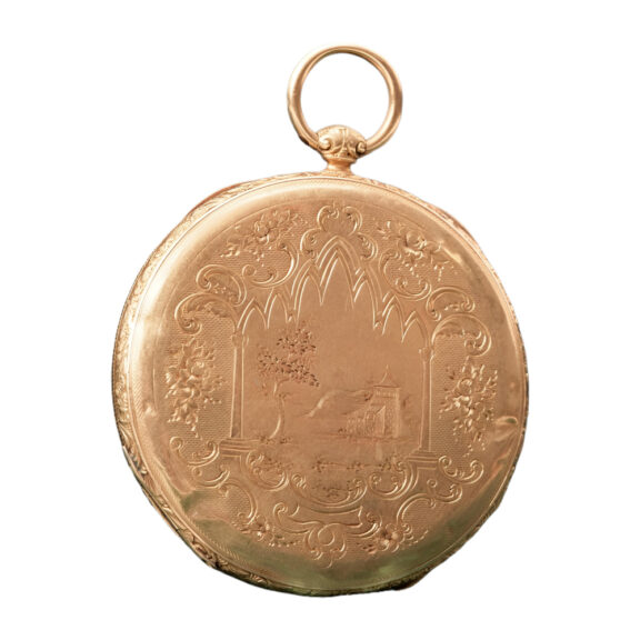 Swiss 18K yellow gold open faced verge watch Circa 1900 Swiss 18K yellow gold open faced verge watch Circa 1900