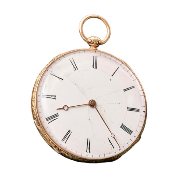 Swiss 18K yellow gold open faced verge watch Circa 1900