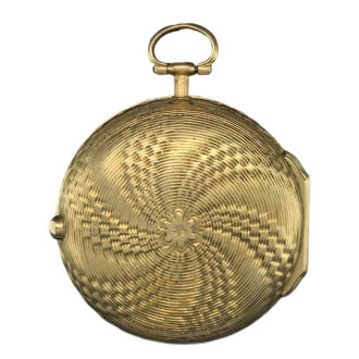 French 18K rose gold open faced pocket watch Circa 1790