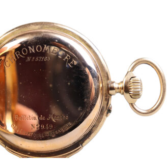 French 18K yellow gold open faced pocket watch Circa 1890