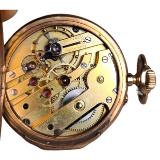 French 18K yellow gold open faced pocket watch Circa 1890