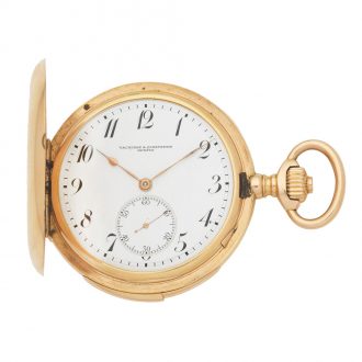 Swiss 18K gold minute repeating lever pocket watch Circa 1910
