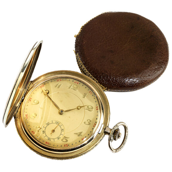 Swiss gold Art Deco full hunter pocket watch Circa 1930 Swiss gold Art Deco full hunter pocket watch Circa 1930