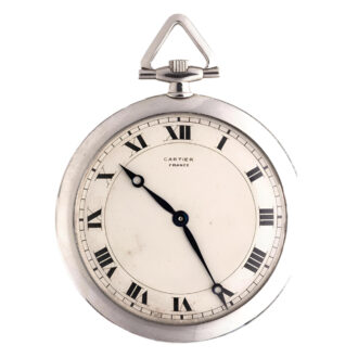 French platinum Art Deco watch with matching chain Circa 1929