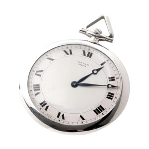 French platinum Art Deco watch with matching chain Circa 1929