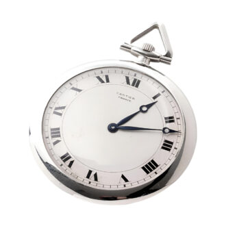 French platinum Art Deco watch with matching chain Circa 1929
