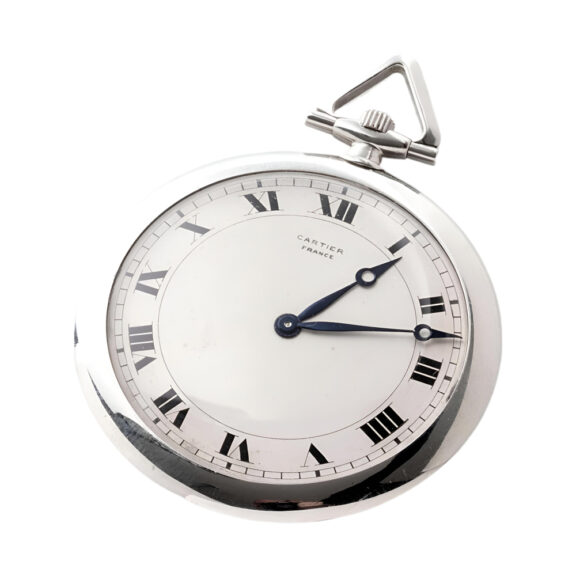 French platinum Art Deco watch with matching chain Circa 1929