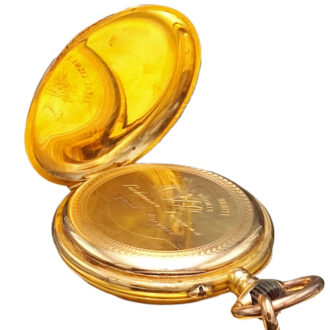 Swiss 18K gold pocket watch with matching chain Circa 1900