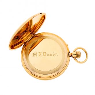 German midsized gold hunting cased keyless lever watch Circa 1869