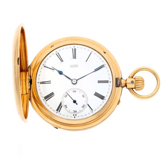 German midsized gold hunting cased keyless lever watch Circa 1869